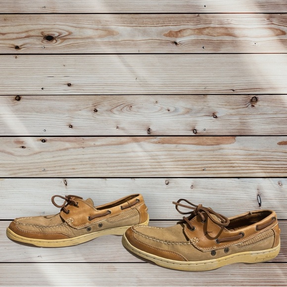 Tommy Bahama Men's Captain Sz 11M Tan Leather Boat Shoes - Picture 7 of 9
